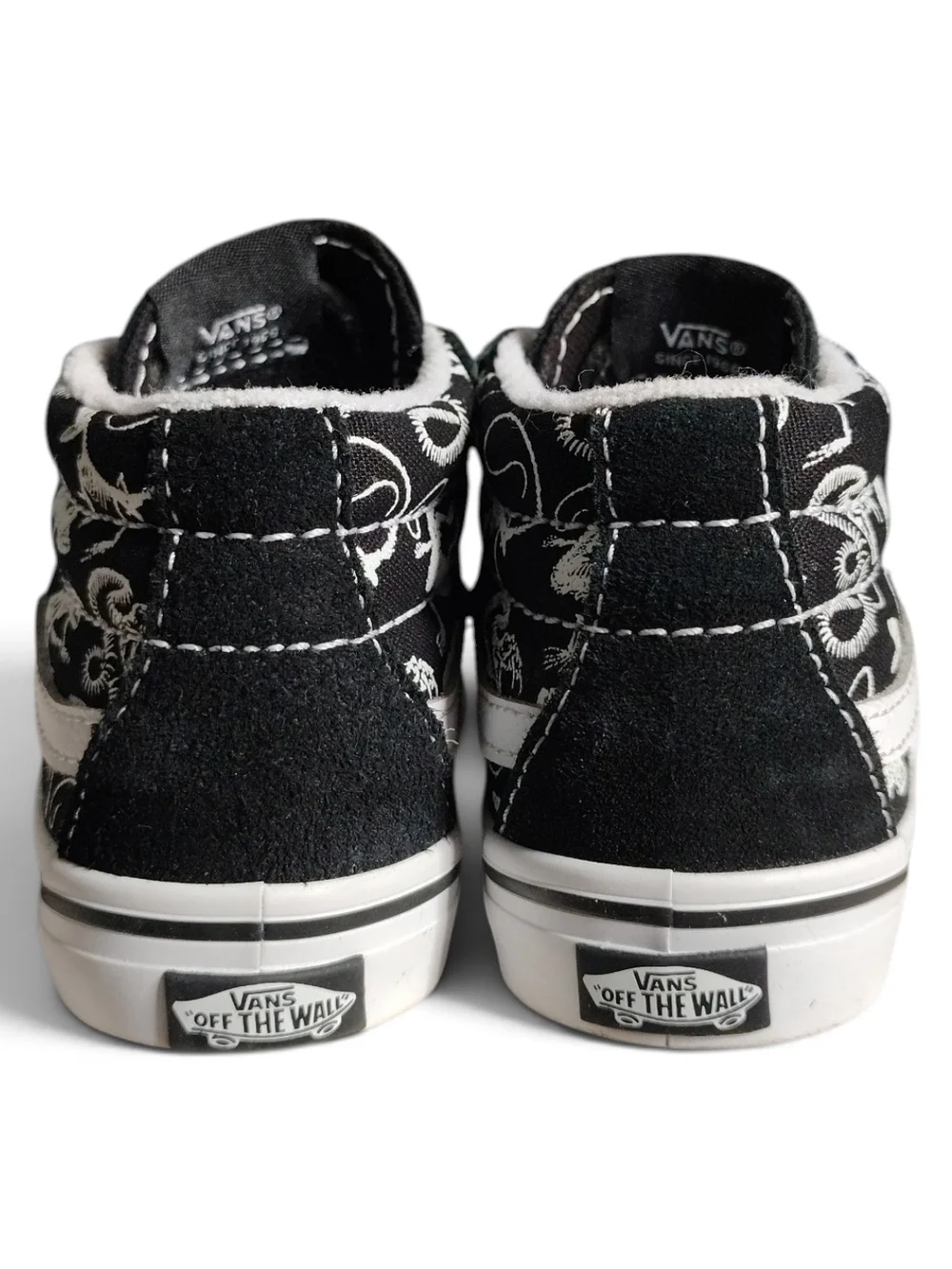 Vans Toddler Sk8-Mid Reissue V Glow Dino Skeleton Sneakers Black Size 8T